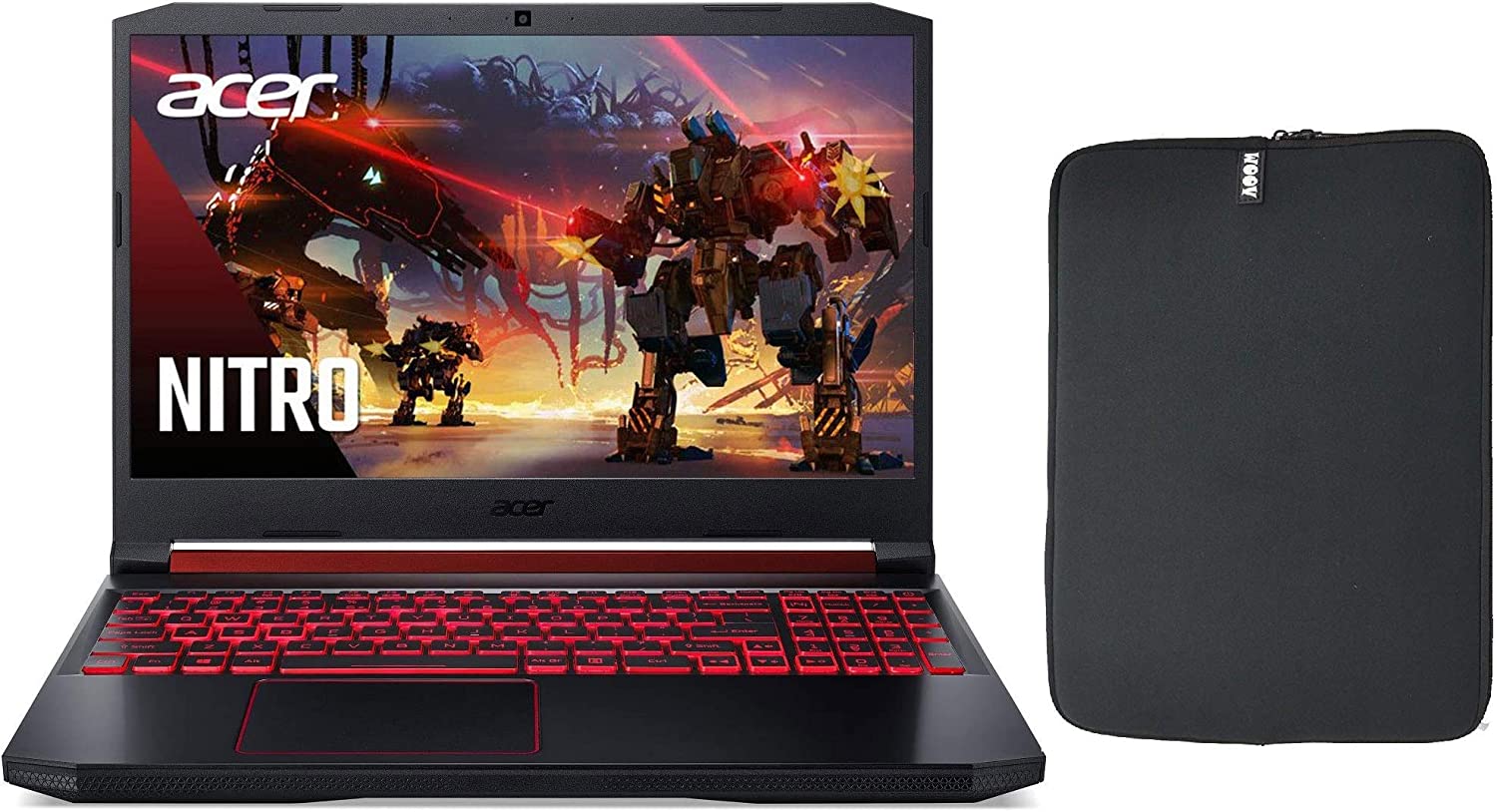 2020 ACER Nitro 5 15.6" IPS FHD Premium Gaming Laptop, Intel Quad Core i5 - 9300H, 16GB RAM, 128GB SSD Boot + 2TB HDD, NVIDIA GTX 1650, Backlit Keyboard, Windows 10 + Woov Laptop Sleeve Bundle - Dealtargets.ca
