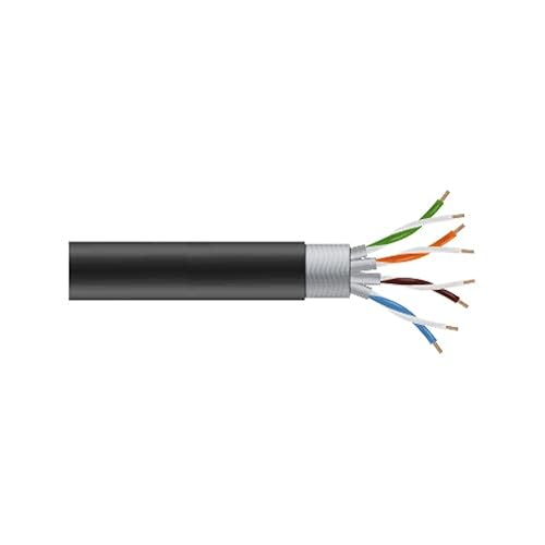 Black Box CAT6A Bulk Cable Stranded SFTP 650MHz cm PVC PoE Black 1000FT