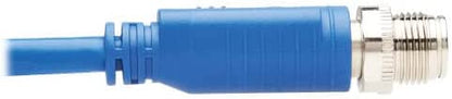 Tripp Lite M12 X-Code Right-Angle Cat6 Ethernet Cable Blue (M/M), 1 Gbps, UTP, UL CMR-LP Certified for 60W PoE, Heavy-Duty IP68 Rating, 9.8 Feet / 3 Meters, (NM12-603-03M-BL) Right-Angle M12 9.8 ft / 3M