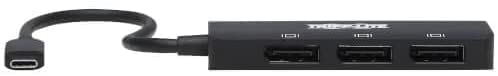 Tripp Lite USB-C Three-Monitor DisplayPort Adapter, Windows &amp; MacBook Pro, 8K @ 30Hz 4:4:4 Single Output, 4K @ 60Hz 4:4:4 Single/30Hz Dual, HDCP 2.2, HDR, 1.4 Alt Mode, 3-Year Warranty (U444-3DP-MST)