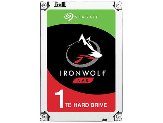 Seagate IronWolf 1TB NAS Hard Drive 5900 RPM 64MB Cache SATA 6.0Gb/s CMR 3.5 Internal HDD for RAID Network Attached Storage ST1000VN002