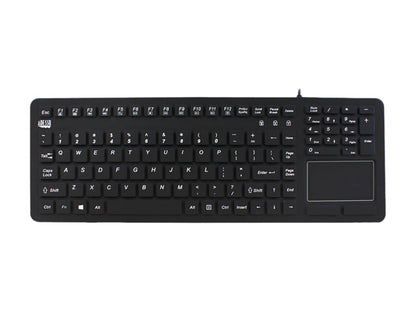 Adesso AKB-270UB SlimTouch Antimicrobial Waterproof USB Compact size Touchpad  keyboard, 15.50x 5.50x 0.43 (Black)