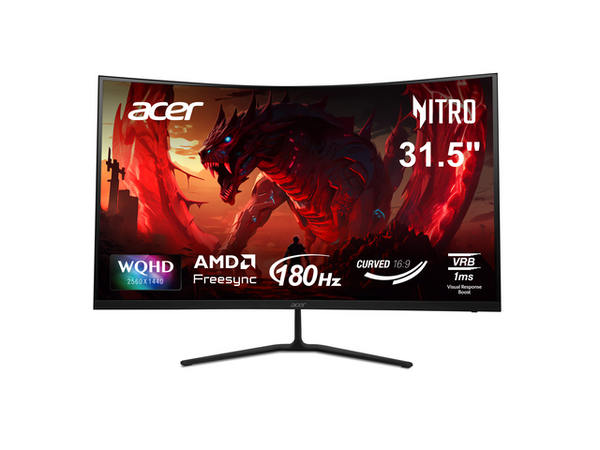 Acer Nitro (31.5" QHD Gaming) 31.5" 2560x1440 (QHD) VA Monitor, 180Hz - UM.HE3AA.101