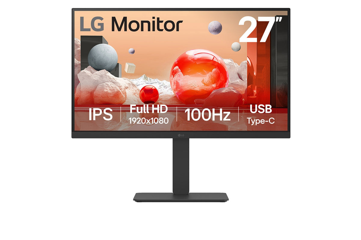LG 27” Full HD IPS 100Hz Monitor with USB Type-C and RJ45, 27BA750-B
