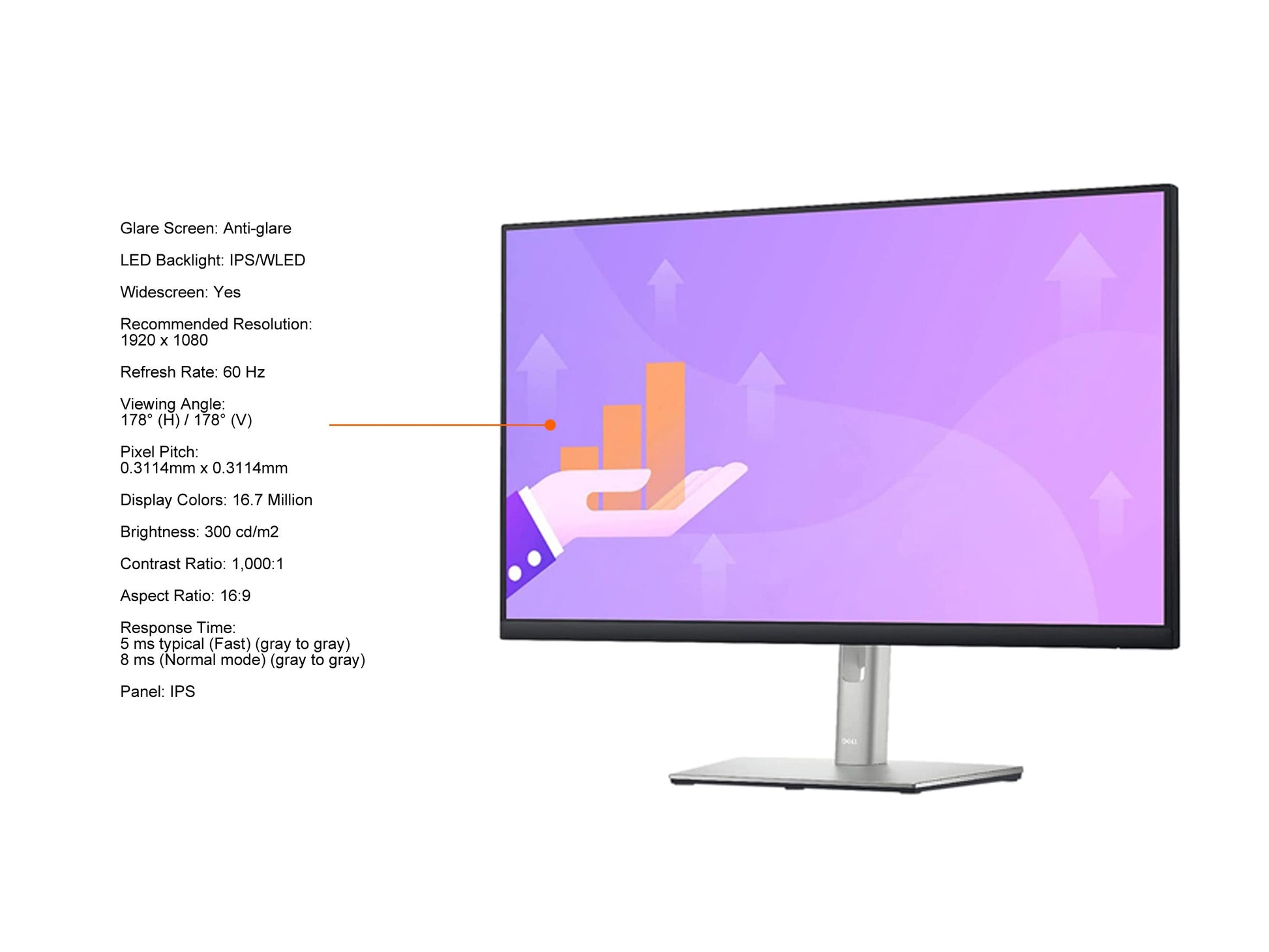 Dell 27 60 Hz IPS IPS USB-C Hub Monitor Monitor 5 ms typical (Fast) (gray to gray)
8 ms (Normal mode) (gray to gray) 1920 x 1080 HDMI, DisplayPort Flat Panel P2722HE