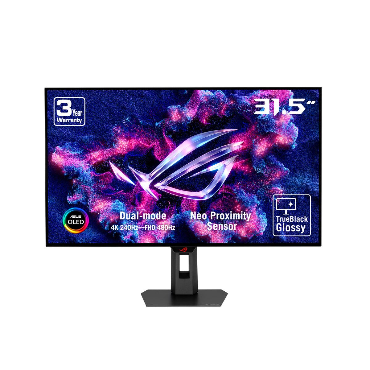 ASUS ROG Strix 32 Dual Mode UHD 4K 240Hz FHD 480Hz with AMD FreeSync Premium Pro & G-Sync Compatible 0.03ms HDR400 USB-C KVM OLED Gaming Computer Monitor
