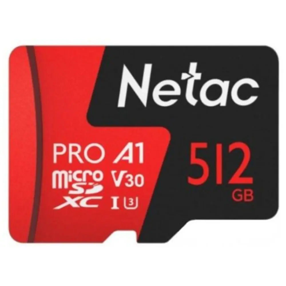 NETAC P500 EXT PRO MicroSDXC 512GB V30/A1/C10 W/SD ADAPTER