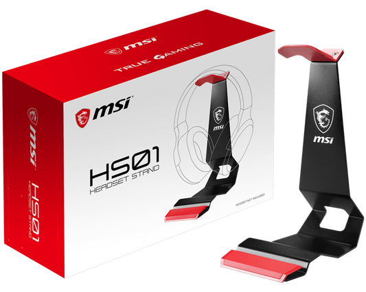 MSI HS01 Headset Stand, Metallic Design, Cell Phone Holder, Non-Slip