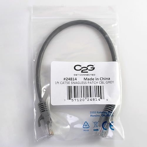 2ft Cat5e Gray Snagless Patch Cable Grey 2 Feet - Dealtargets.ca