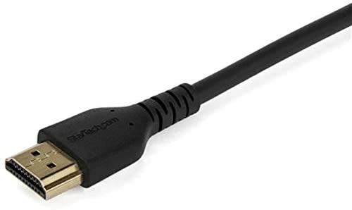 StarTech.com 6ft (2m) Premium Certified HDMI 2.0 Cable with Ethernet - Durable High Speed UHD 4K 60Hz HDR - Rugged M/M HDMI Cord with Aramid Fiber - TPE - Ultra HD Monitors, TVs &amp; Displays (RHDMM2MP) Black 6 ft/2m