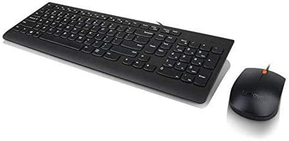 Lenovo 300 USB Combo, Full-Size Wired Keyboard &amp; Mouse, Ergonomic, Left or Right Hand Mouse, Optical Mouse, GX30M39606, Black Keyboard + Mouse Black