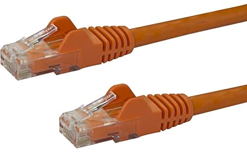 StarTech.com 8ft CAT6 Ethernet Cable - Orange CAT 6 Gigabit Ethernet Wire -650MHz 100W PoE++ RJ45 UTP Category 6 Network/Patch Cord Snagless w/Strain Relief Fluke Tested (N6PATCH8OR), 8 ft / 2.5m Orange 8 ft / 2.4 m 1 Pack