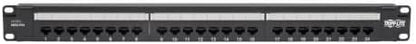 Tripp Lite Cat6 PoE-Plus Compliant Patch Panel 24-Port 110/Krone 568A/B RJ45 Ethernet 1URM Rackmount TAA 24 Port
