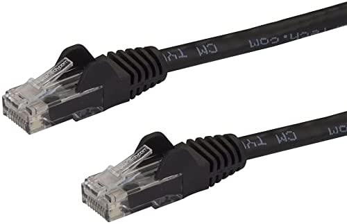 StarTech.com 12ft CAT6 Ethernet Cable - Black CAT 6 Gigabit Ethernet Wire -650MHz 100W PoE RJ45 UTP Network/Patch Cord Snagless w/Strain Relief Fluke Tested/Wiring is UL Certified/TIA (N6PATCH12BK) Black 12 ft / 3.6 m 1 Pack
