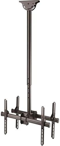 StarTech.com Dual TV Ceiling Mount - Back-to-Back Heavy Duty Hanging Dual Screen Mount with Adjustable Telescopic 3.5' to 5' Pole - Tilt/Swivel/Rotate - VESA Bracket for 32”-75" Displays (FPCEILBTB) 41.7"-61.4" Dual TV
