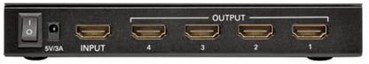 Tripp Lite HDMI Splitter, 4 Port 1 in 4 out Splitter, 4K Audio Video, DVI Compatible, HDCP 1.3, 4K x 2K (B118-004-UHD)