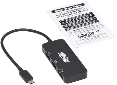 Tripp Lite USB-C Three-Monitor DisplayPort Adapter, Windows &amp; MacBook Pro, 8K @ 30Hz 4:4:4 Single Output, 4K @ 60Hz 4:4:4 Single/30Hz Dual, HDCP 2.2, HDR, 1.4 Alt Mode, 3-Year Warranty (U444-3DP-MST)