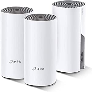 TP-Link Deco Whole Home Mesh WiFi System (Deco E4) – Up to 4,000 Sq. Ft. Coverage, Replaces Wireless Internet Routers and Extenders, Works with Alexa, 3-Pack AC1200 Fast Ethernet 3-Pack