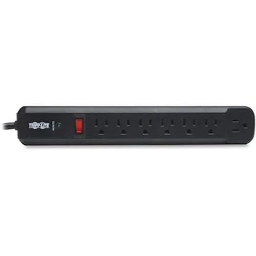 Tripp Lite Surge Protector Power Strip TL P74 RB 120V Right Angle 7 Outlet Black P118-000