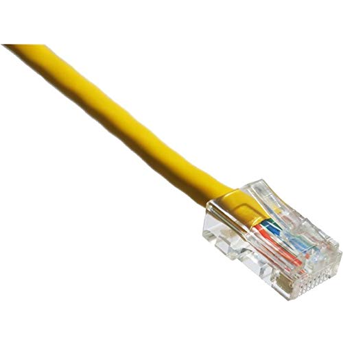 Axiom 18-INCH CAT6 550mhz Patch Cable Non-Booted (Yellow) - 1.50 ft Category 6 Network Cable for Media Converter, Router, Switch, Patch Panel, Hub, Network Device