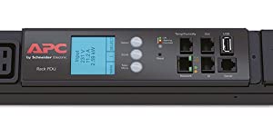 APC Rack Mount PDU, Metered 200V-240V/60A Three-Phase PDU, (18) Outlets, 0U Vertical Rackmount (AP8866) Output Plugs: C13, C19
