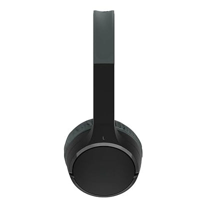 Belkin SoundForm Children's Mini Wireless Headphones with Built-in Microphone and Fun Sticker 30 Hours Playback - Study Holidays on Ear Headphones for iPhone, iPad, Galaxy, Black