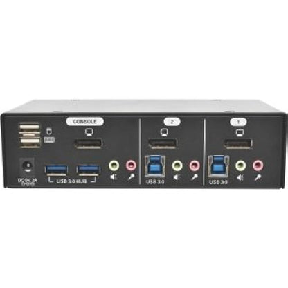 Tripp Lite 2-Port DisplayPort KVM Switch with Audio, Cables and USB 3.0 Hub (B004-DPUA2-K), Black
