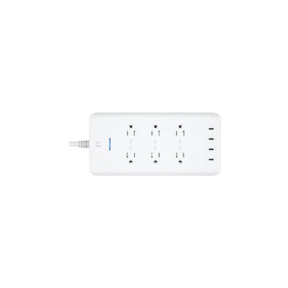 Ubiquiti USP-Strip UniFi SmartPower 6 Outlet Wi-Fi Power Strip with 4 USB-C Ports, Wall Mount Kit Included, White