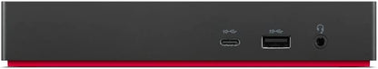 Lenovo - USB-C Dock (Windows Only) - 65W with 90W Power Adapter Attached - Univ Support for Most Win 10 and Above USB-C Notebooks - Multi 4K @ 60 Hz - 2 DP, 1 HDMI, USB-C, USB-A - Black - 40B50090US