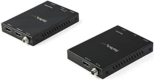StarTech.com HDMI Over CAT6 Extender Kit - 4K 60Hz - HDMI Balun Kit - Signal up to 165 ft / 50m - HDR - 4:4:4-7.1 Audio Support (ST121HD20V), Black