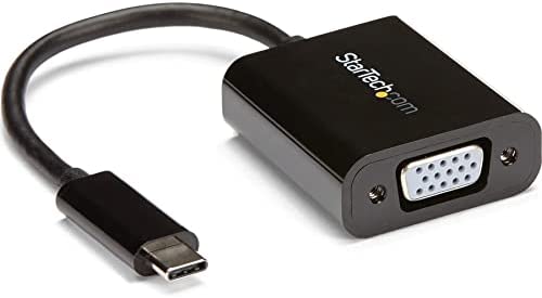 StarTech.com USB-C to VGA Adapter - Black - 1080p - Video Converter For Your MacBook Pro - USB C to VGA Display Dongle (CDP2VGA) Black 1080p