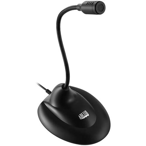 Adesso Xtream M1 Wired Condenser Microphone - 6 ft - 20 Hz to 20 kHz - 680 Ohm -38 dB - Omni-Directional - Gooseneck, Desktop - USB