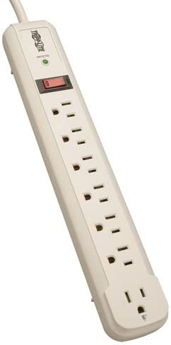 Tripp Lite 7 Outlet (6 Right Angle + 1 Transformer Outlet) Surge Protector Power Strip, 4ft Cord, Lifetime Limited Warranty &amp; $25K INSURANCE (TLP74R) 7 Outlet Outlet
