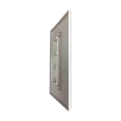 Tripp Lite Safe-IT 3-Port Single-Gang Outlet Keystone Wall Plate, Electrical & AV Applications, Ivory Matte, TAA Compliant, Manufacturer's Warranty (N042AB-003-IVM)
