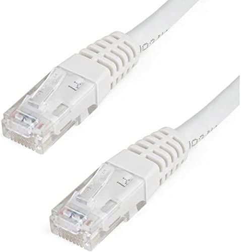 StarTech.com 4ft CAT6 Ethernet Cable - White CAT 6 Gigabit Ethernet Wire -650MHz 100W PoE++ RJ45 UTP Molded Category 6 Network/Patch Cord w/Strain Relief/Fluke Tested UL/TIA Certified (C6PATCH4WH) White 4 ft / 1.22 m 1 Pack