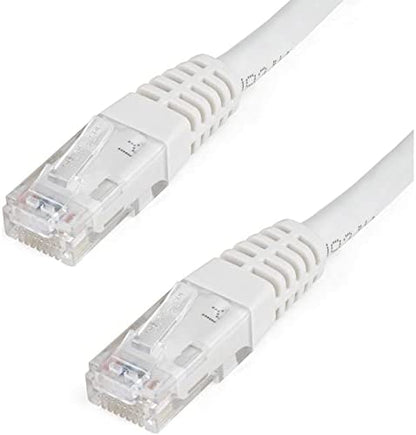 StarTech.com 75ft CAT6 Ethernet Cable - White CAT 6 Gigabit Ethernet Wire -650MHz 100W PoE++ RJ45 UTP Molded Category 6 Network/Patch Cord w/Strain Relief/Fluke Tested UL/TIA Certified (C6PATCH7WH) White 7 ft / 2.1 m 1 Pack