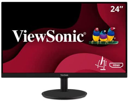 ViewSonic VA2447-MHJ 24 Inch Full HD 1080p Monitor with Advanced Ergonomics, Ultra-Thin Bezel, AMD FreeSync, 75Hz, Eye Care, and HDMI, VGA Inputs for Home and Office 24-Inch Ergonomic