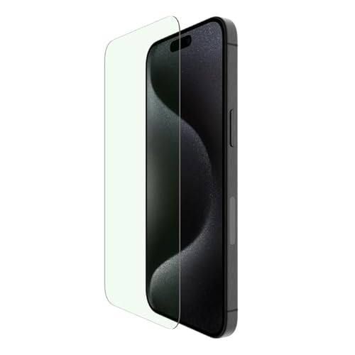 Belkin ScreenForce UltraGlass 2 Blue Light Filter Screen Protector for iPhone 15 - Impact Resistant, Scratch Resistant, Crack Resistant, Smudge Resistant, Fingerprint Resistant, Drop Resistant, Chemical Resistant, Heat Resistant - Tempered Glass