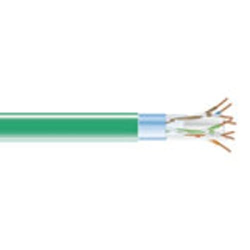 Black Box Network Services CAT6 Shielded 400-MHz Solid Bulk Cable (STP), 24 AWG, 4-Pair, 1000-ft. (304.8-m), Plenum, Green EVNSL0617A-1000