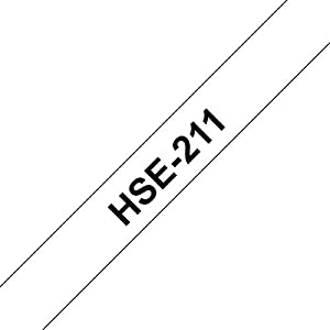 Brother Printable 2:1 Heat Shrink Tubing 5.8Mm x 1.5M (0.23In x 4.9Ft) Black On White HSE211