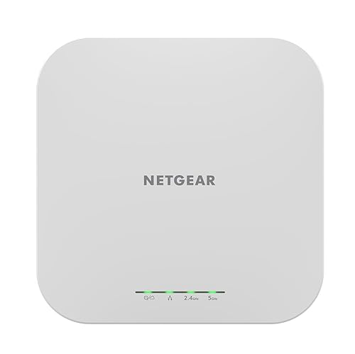 Netgear WAX610 802.11ax 1.76 Gbit/s Wireless Access Point - 2.40 GHz, 5 GHz - MIMO Technology - 1 x Network (RJ-45) - 2.5 Gigabit Ethernet - PoE Ports - Ceiling Mountable, Wall Mountable