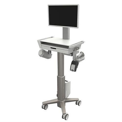 Ergotron CareFit Medical Cart, 46.9 x 18 x 16.7, Grey, White