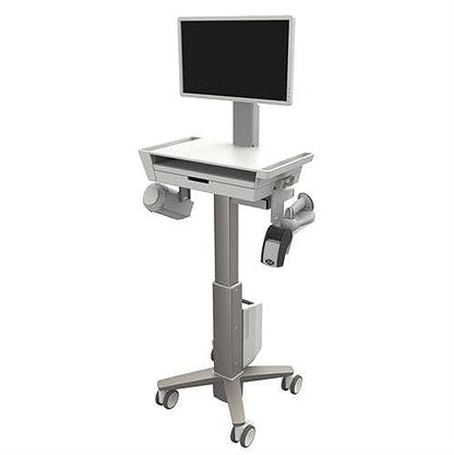 Ergotron CareFit Medical Cart, 46.9 x 18 x 16.7, Grey, White