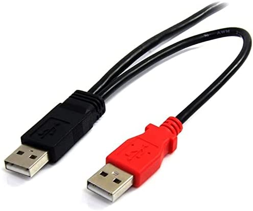 StarTech.com 6 ft USB Y Cable for External Hard Drive - USB A to Mini B - USB Cable - USB (M) to Mini-USB Type B (M) - USB 2.0-6 ft - Black - USB2HABMY6 6 ft / 2m