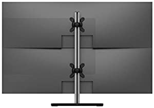 Atdec Dual Stack or Single Monitor Desk Mount - Freestanding Base - Load Screen Monitors up to 26.5lb Flat or 20lb Curved - VESA 75x75, 100x100 - Quick Display Release, tilt, pan, Landscape/Portrait