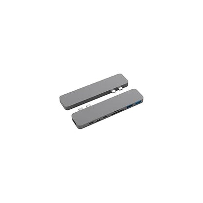 Hyper PRO 8-in-2 USB-C Hub - for Notebook/Desktop PC - Memory Card Reader - microSD, SD - 100 W - USB Type C - 4K, 5K - 3840 x 2160, 5120 x 2880 - 2 x USB Type-A Ports - USB Type-A - USB Type-C - Mini DisplayPort - Space Gray - Wired