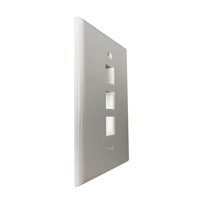 Tripp Lite Safe-IT 3-Port Single-Gang Outlet Keystone Wall Plate, Electrical & AV Applications, Ivory Matte, TAA Compliant, Manufacturer's Warranty (N042AB-003-IVM)