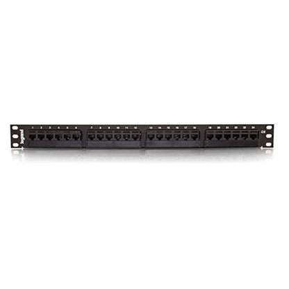 C2G 37199 24-Port Cat6 110-Type Patch Panel, Black Cat6 24-PORT
