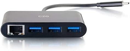 C2g/ cables to go C2G USB Adapter, USB Hub, Ethernet Adapter with Power, 3 Port, Black, Cables to Go 29747 Black 3-Port