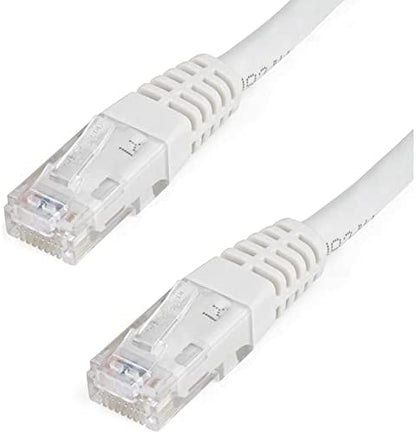 StarTech.com 3ft CAT6 Ethernet Cable - White CAT 6 Gigabit Ethernet Wire -650MHz 100W PoE++ RJ45 UTP Molded Category 6 Network/Patch Cord w/Strain Relief/Fluke Tested UL/TIA Certified (C6PATCH3WH) White 3 ft / 0.9 m 1 Pack